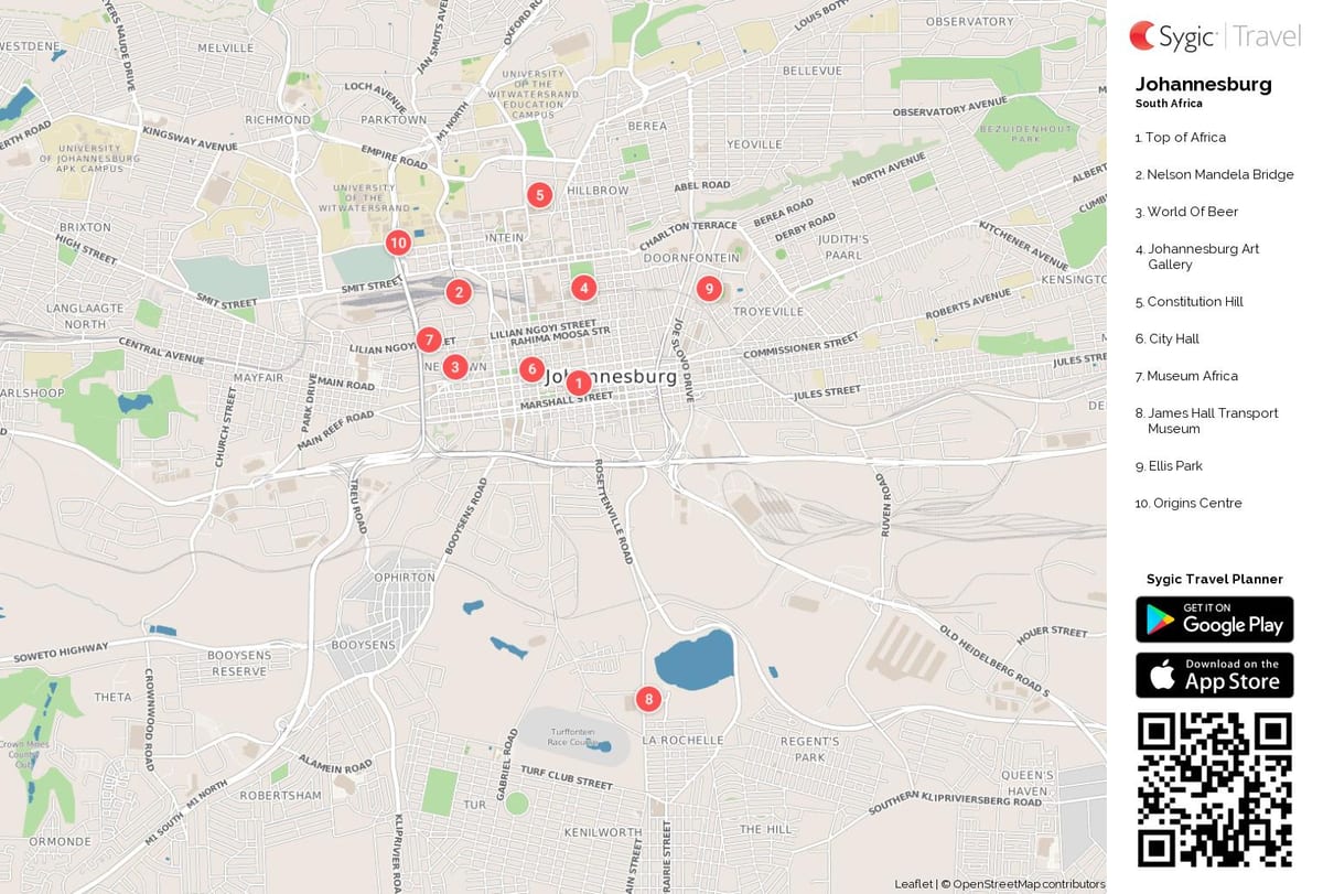 Lugares de interés de Johannesburgo (Joburg Jozi)